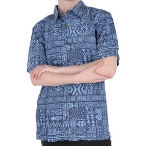 Arizona Jean Company Blue Geometric Casual Shirt